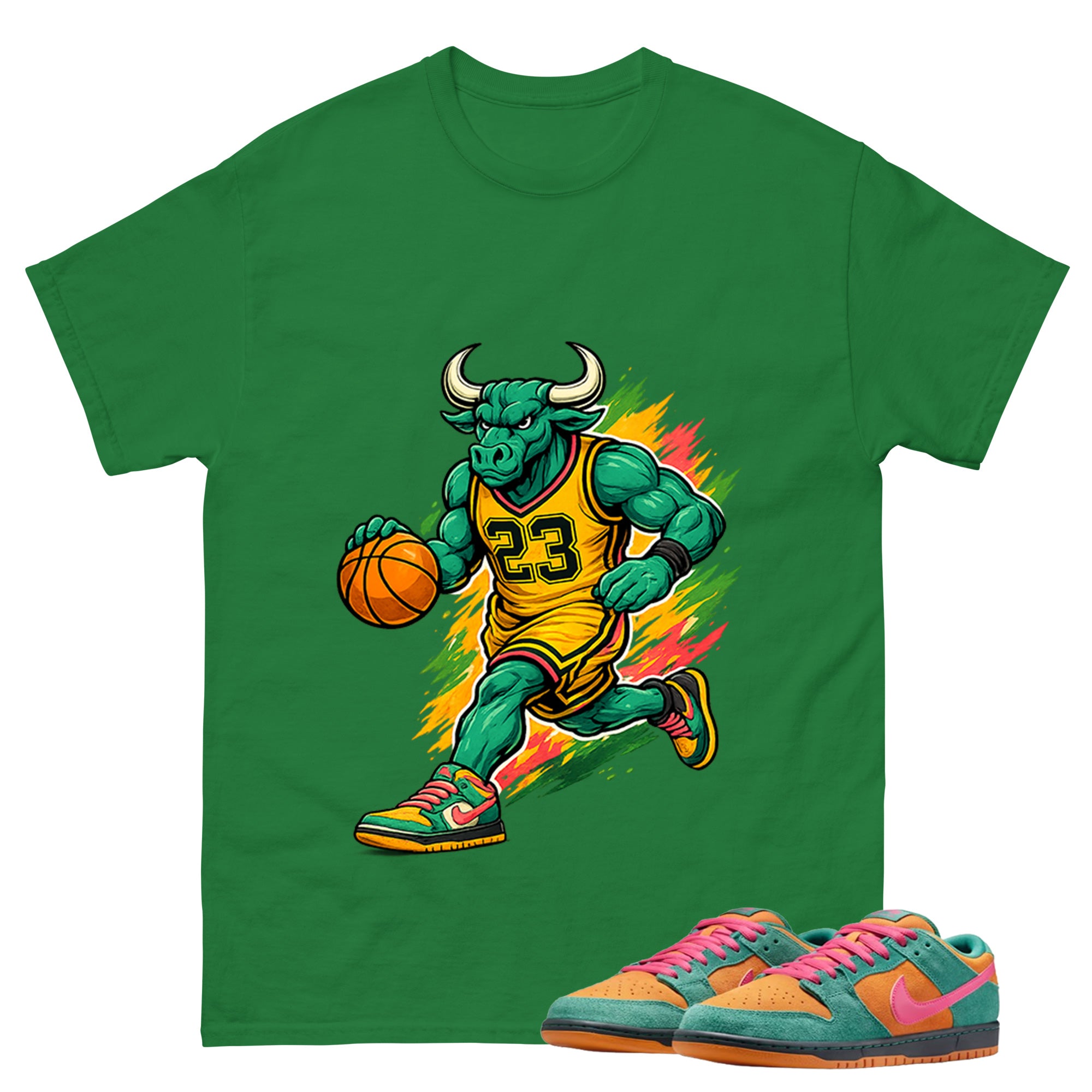Raging Bull Graphic Tee, Shirt to Match SB Dunk Green Noise, SB Dunk Green Noise Watermelon Unisex Shirt