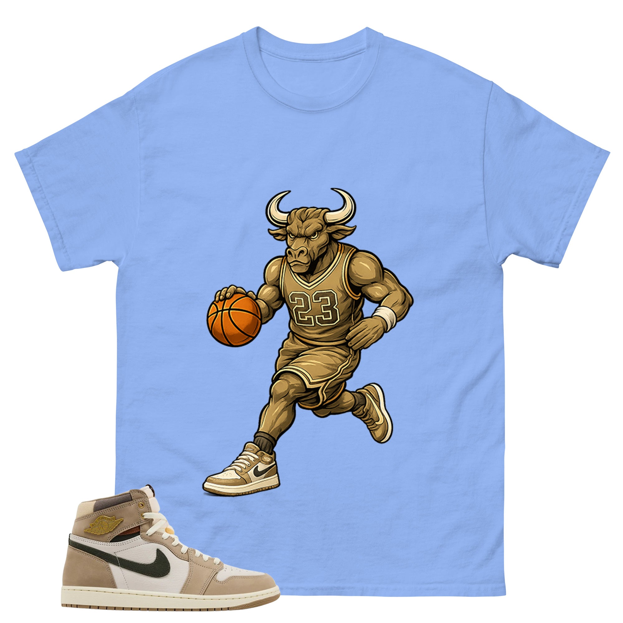 Raging Bull Shirt - Match Cream Wmns Air Jordan 1 Khaki