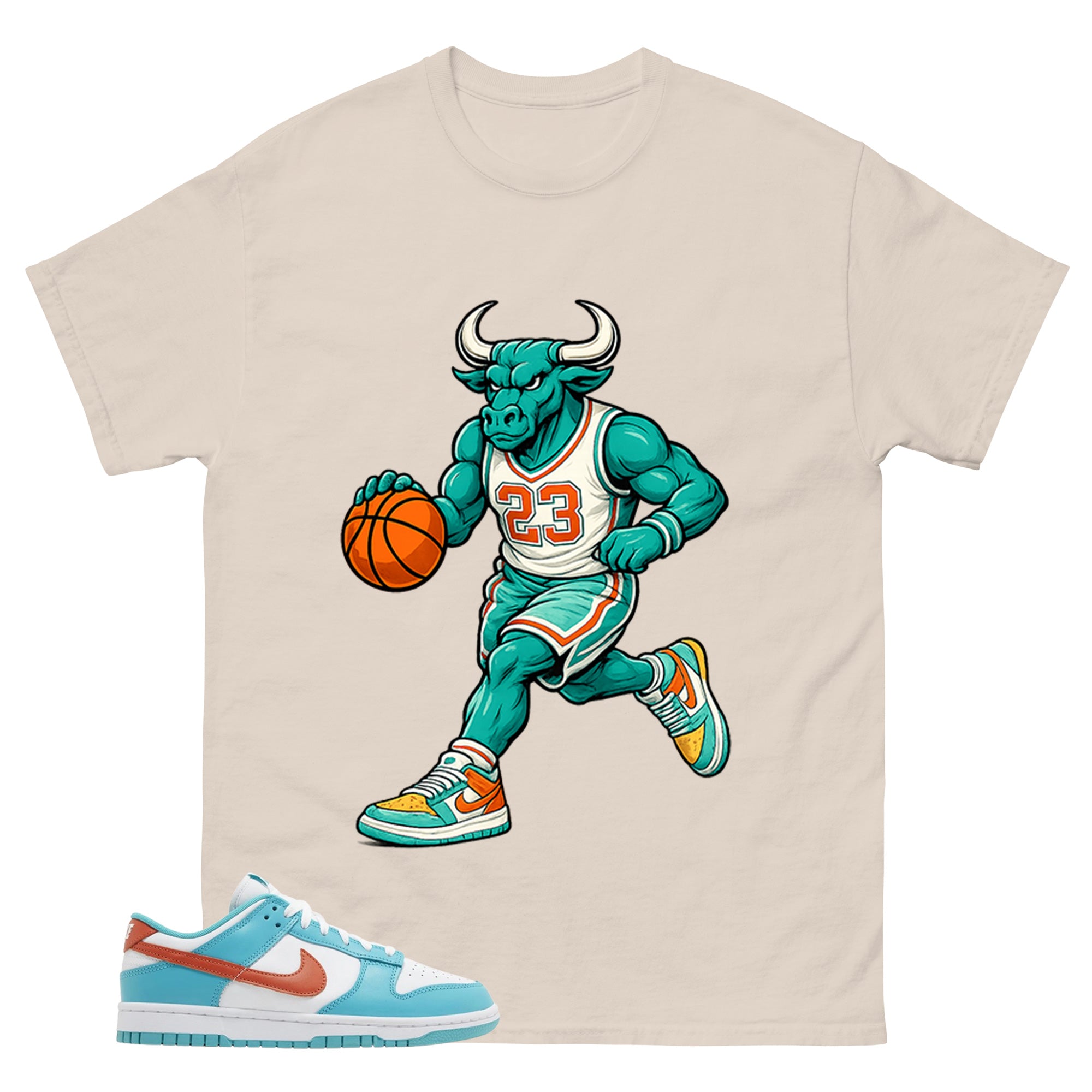 Raging Bull Shirt - Match Green Dunk Low Miami Dolphins