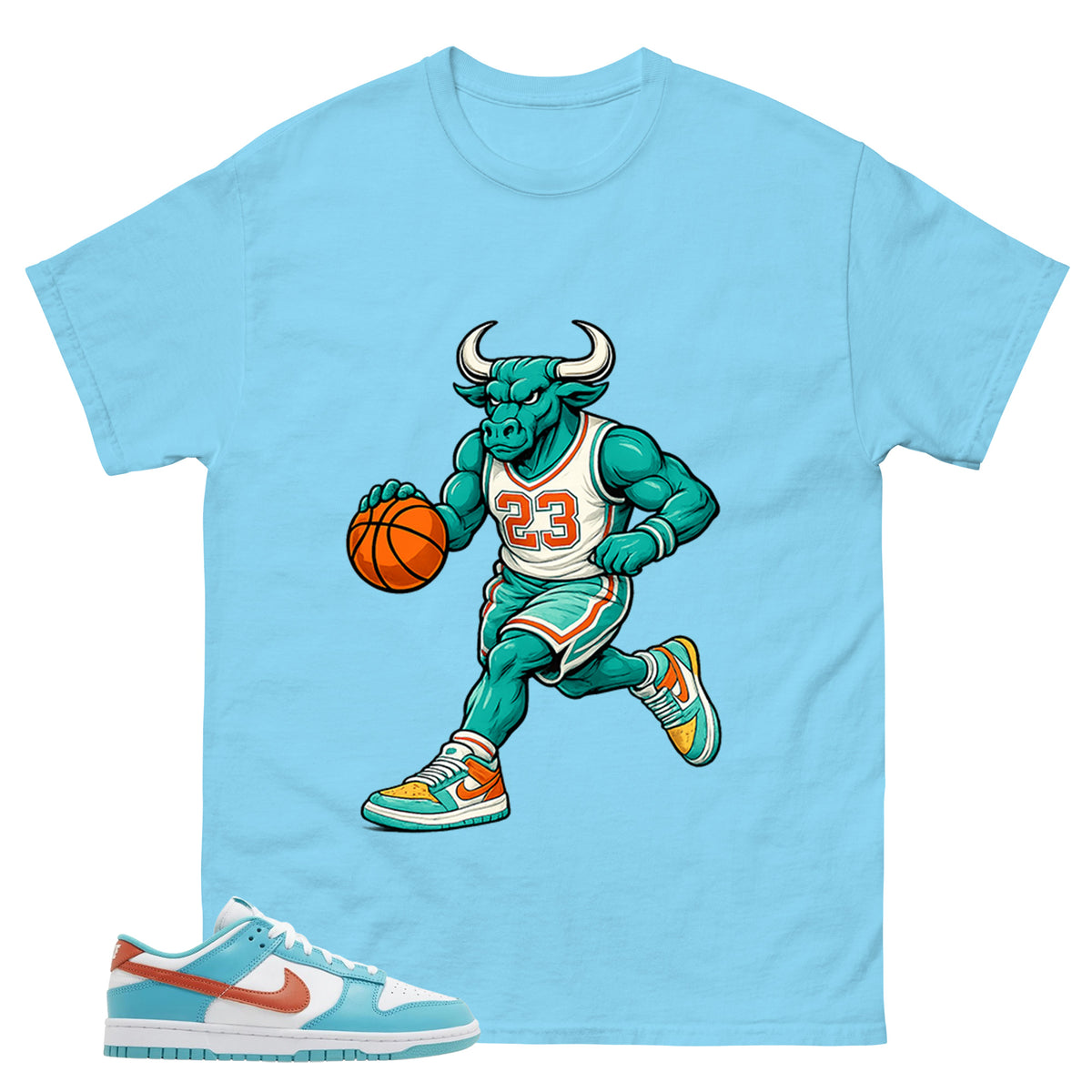 Raging Bull Shirt - Match Green Dunk Low Miami Dolphins