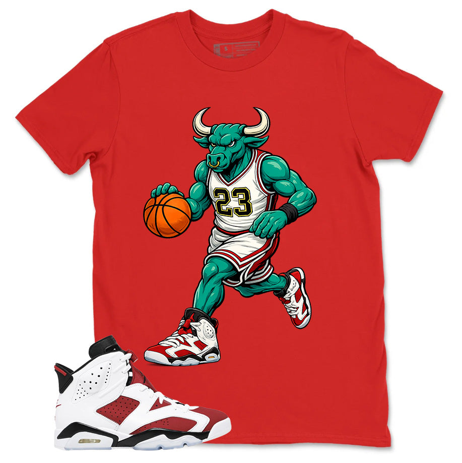 Raging Bull Shirt - Match White Air Jordan 6 Carmine