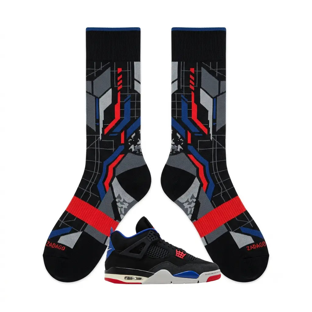 Rare Air White Lettering Socks – Air Jordan 4 Inspired Mid-Calf Unisex Crew Socks
