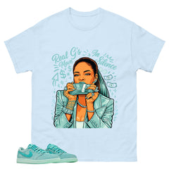 Real Girl Move In Silence Shirt - Match Womens Air Jordan 1 Washed Teal