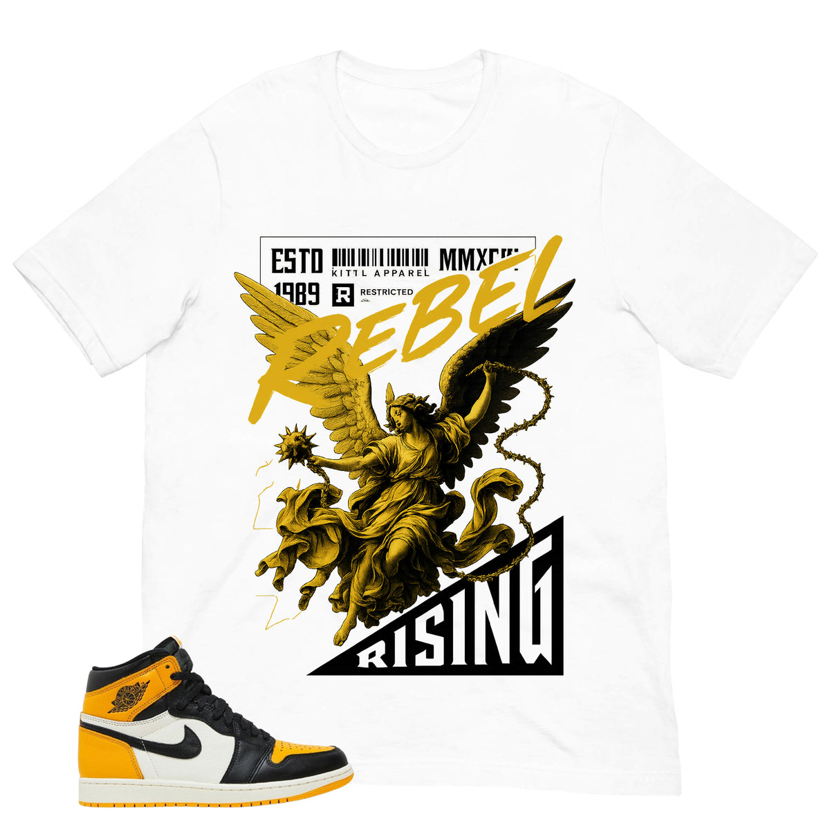 Rebel Rising Shirt - Match Air Jordan 1 Yellow Toe