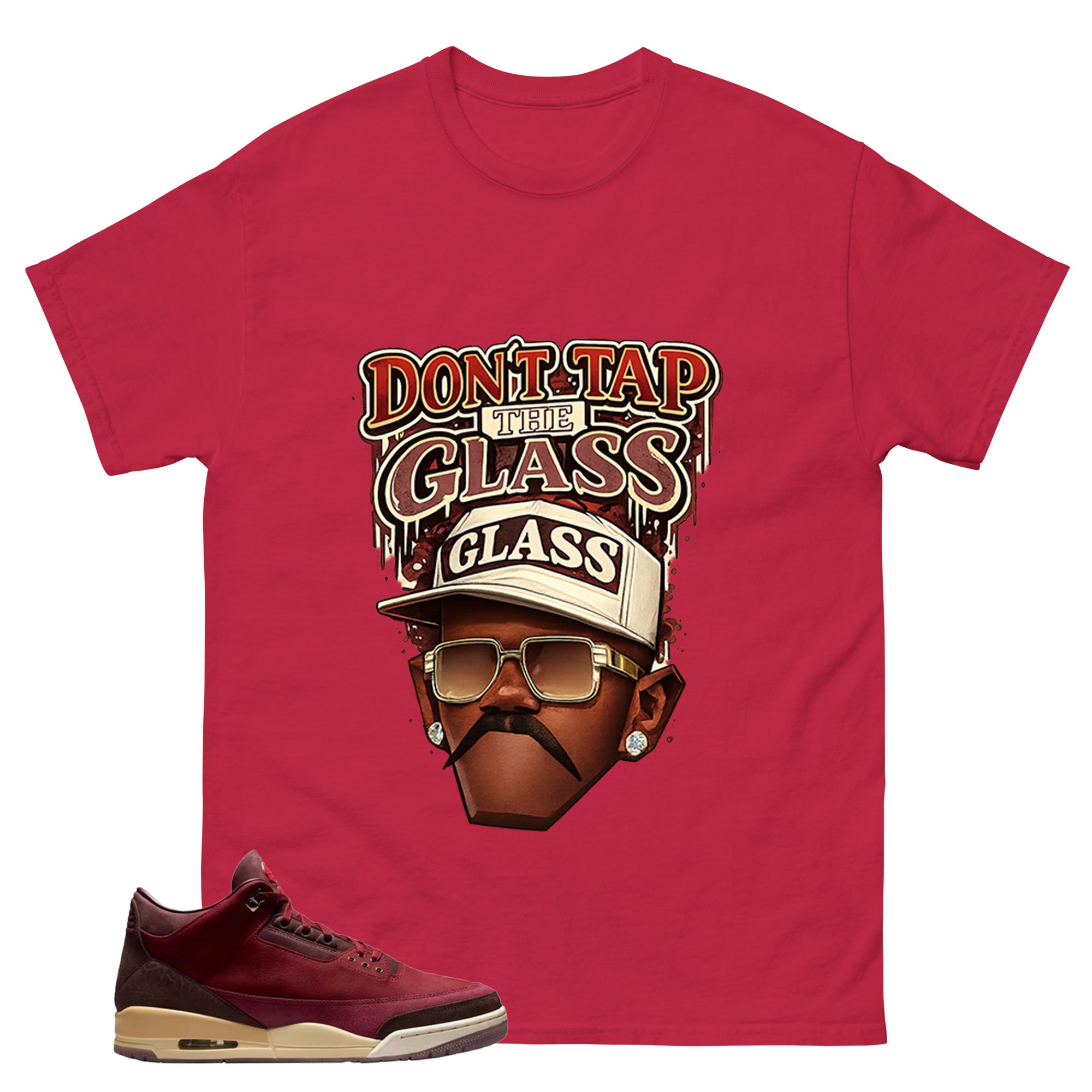 Red Bin23 3s Shirt Don't Tap The Glass Graphic