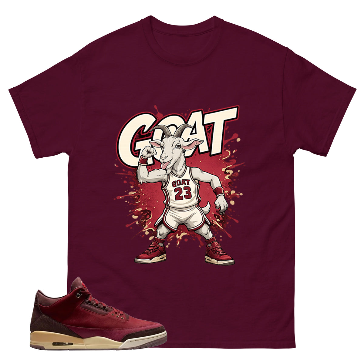 Red Bin23 3s Shirt Goat 23 Graphic