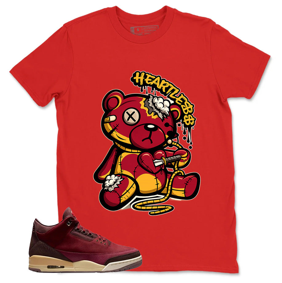 Red Bin23 3s Shirt Heartless Graphic