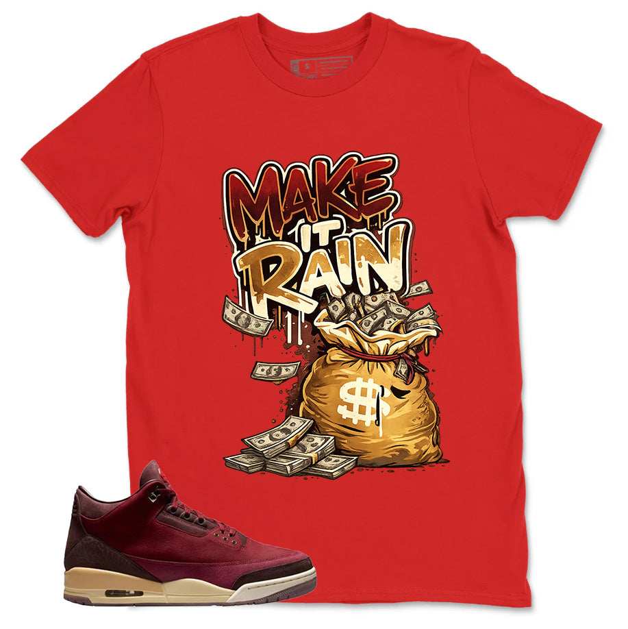 Red Bin23 3s Shirt Make It Rain Graphic