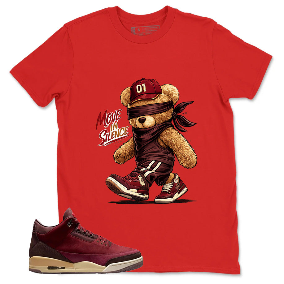 Red Bin23 3s Shirt Move In Silence Graphic