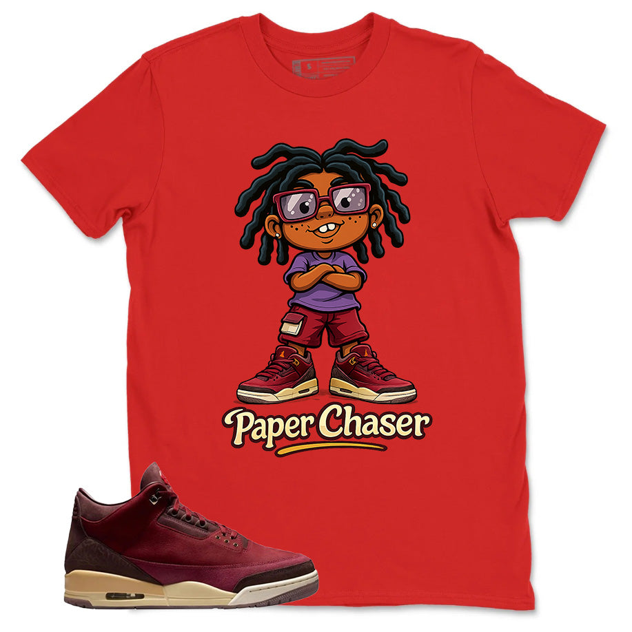 Red Bin23 3s Shirt Paper Chaser Graphic