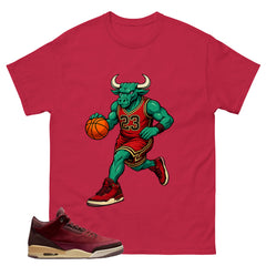 Red Bin23 3s Shirt Raging Bull Graphic