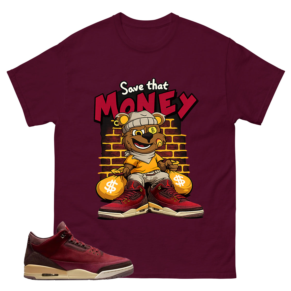 Red Bin23 3s Shirt Save That Money Graphic