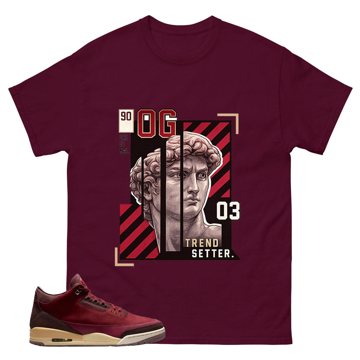 Red Bin23 3s Shirt Trend Setter Graphic