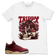 Red Bin23 3s Shirt Trippy Skull Graphic