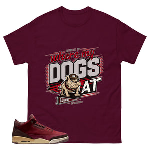 Red Bin23 3s Shirt Where My Dogs At Graphic