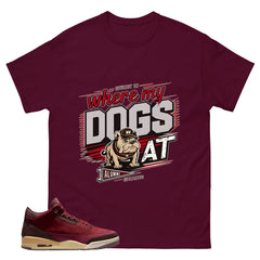 Red Bin23 3s Shirt Where My Dogs At Graphic