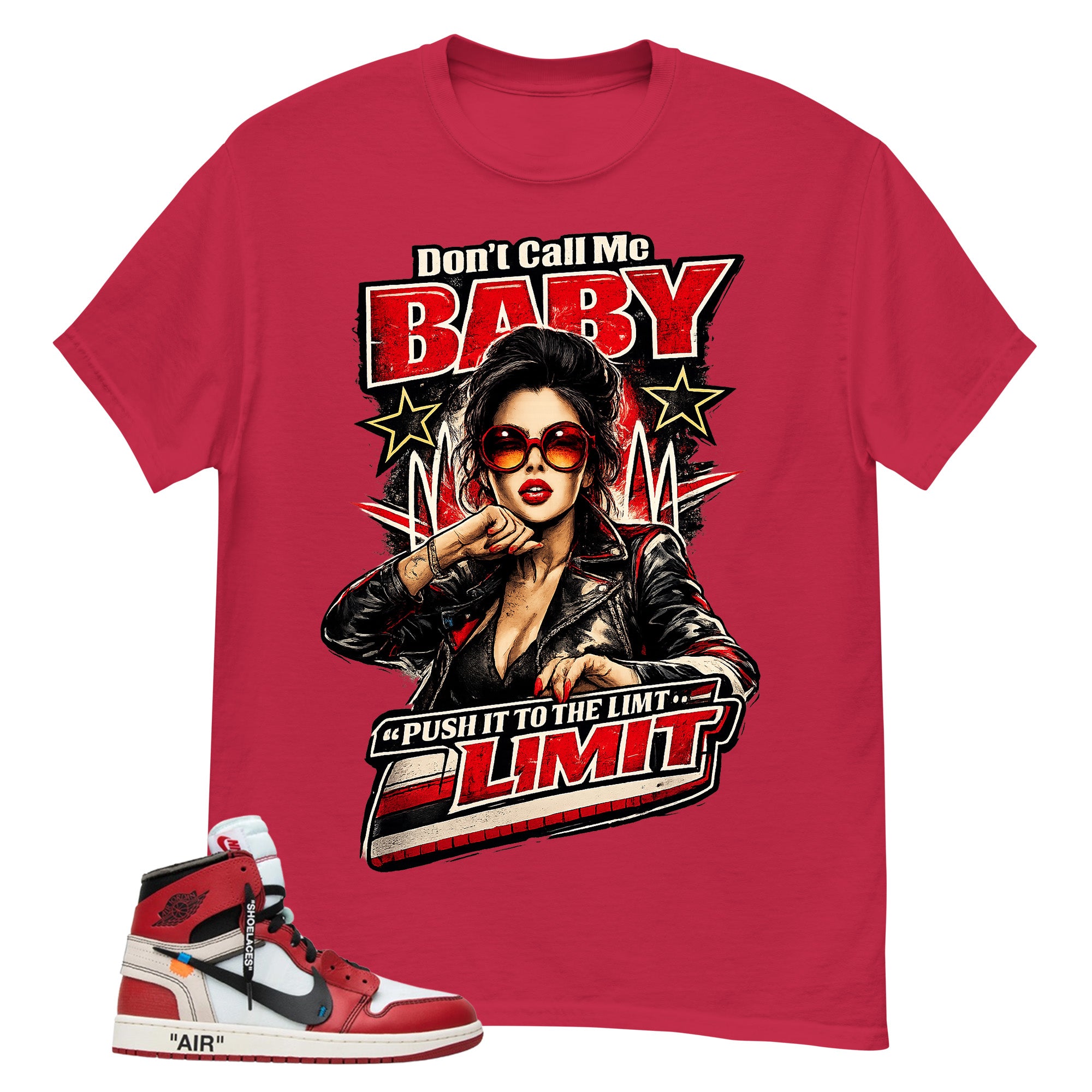Red Off White Chicago 1s Shirt Don't Call Me Baby Graphic