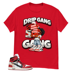 Red Off White Chicago 1s Shirt Drip Gang Graphic