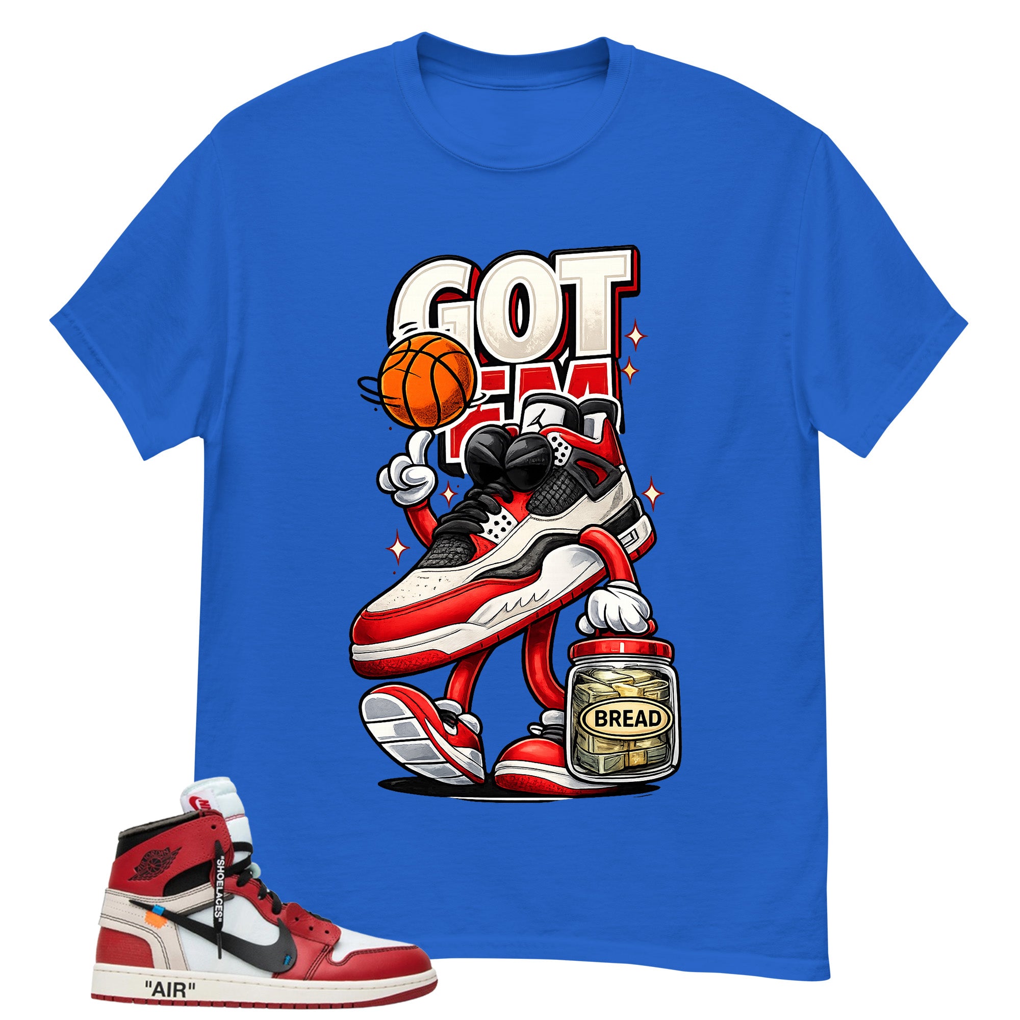 Red Off White Chicago 1s Shirt Got Em Bread Graphic
