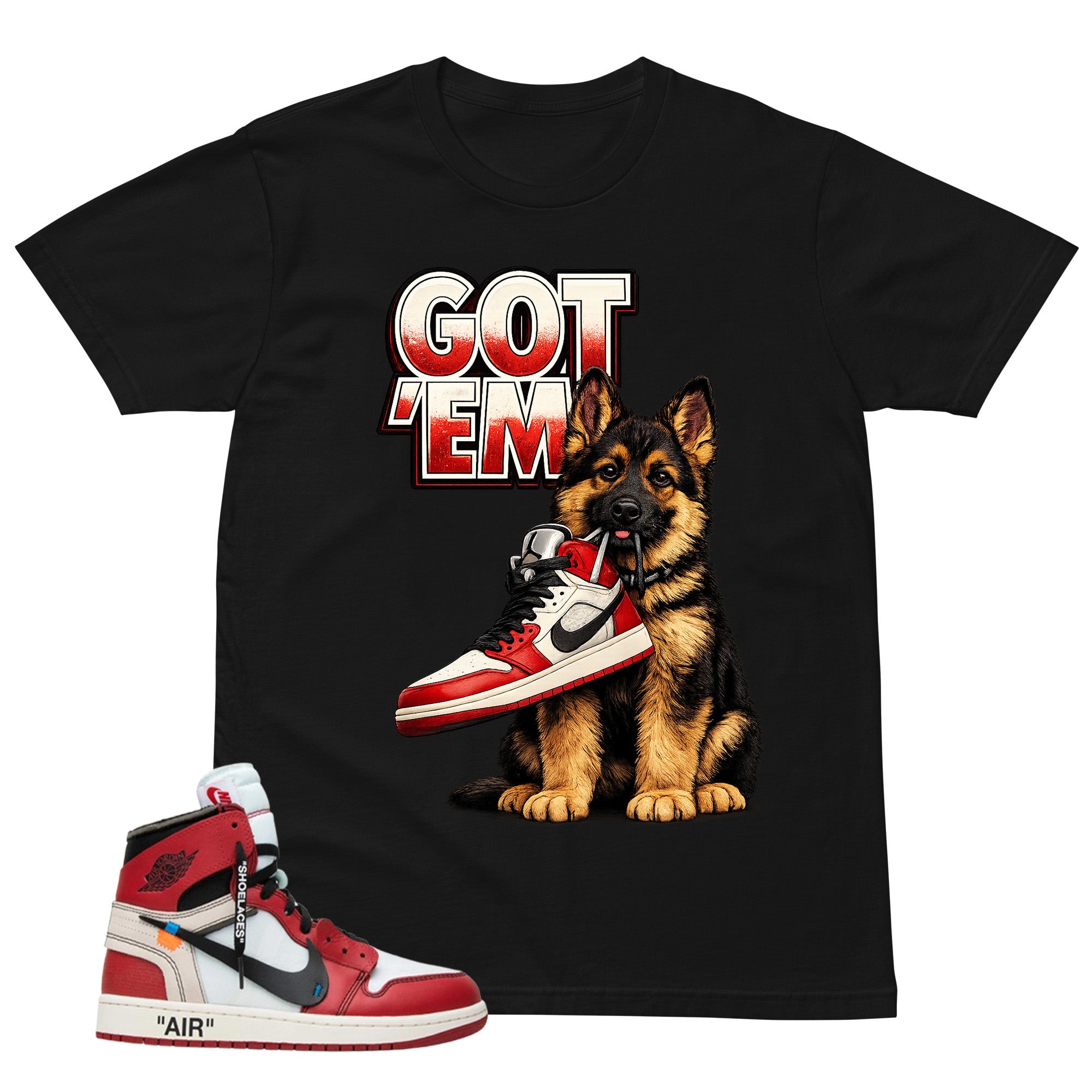 Red Off White Chicago 1s Shirt Got Em GS Graphic