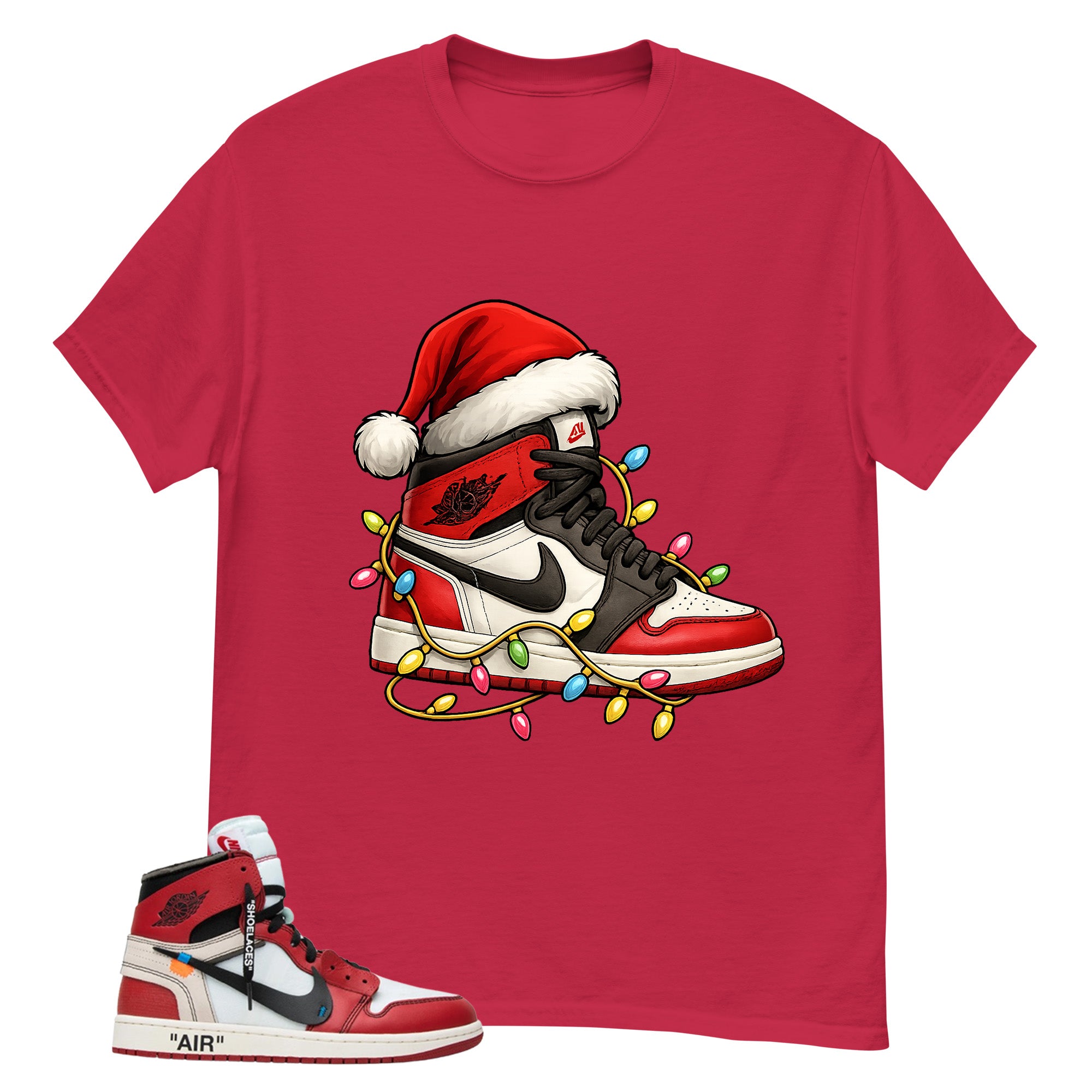 Red Off White Chicago 1s Shirt Kickmas Graphic