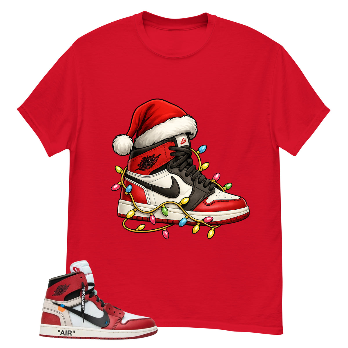 Red Off White Chicago 1s Shirt Kickmas Graphic