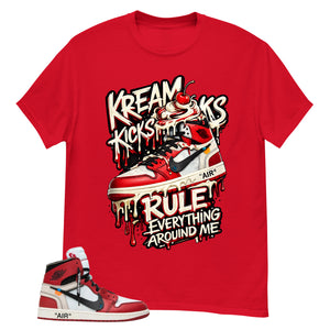 Red Off White Chicago 1s Shirt Kream Kicks Graphic
