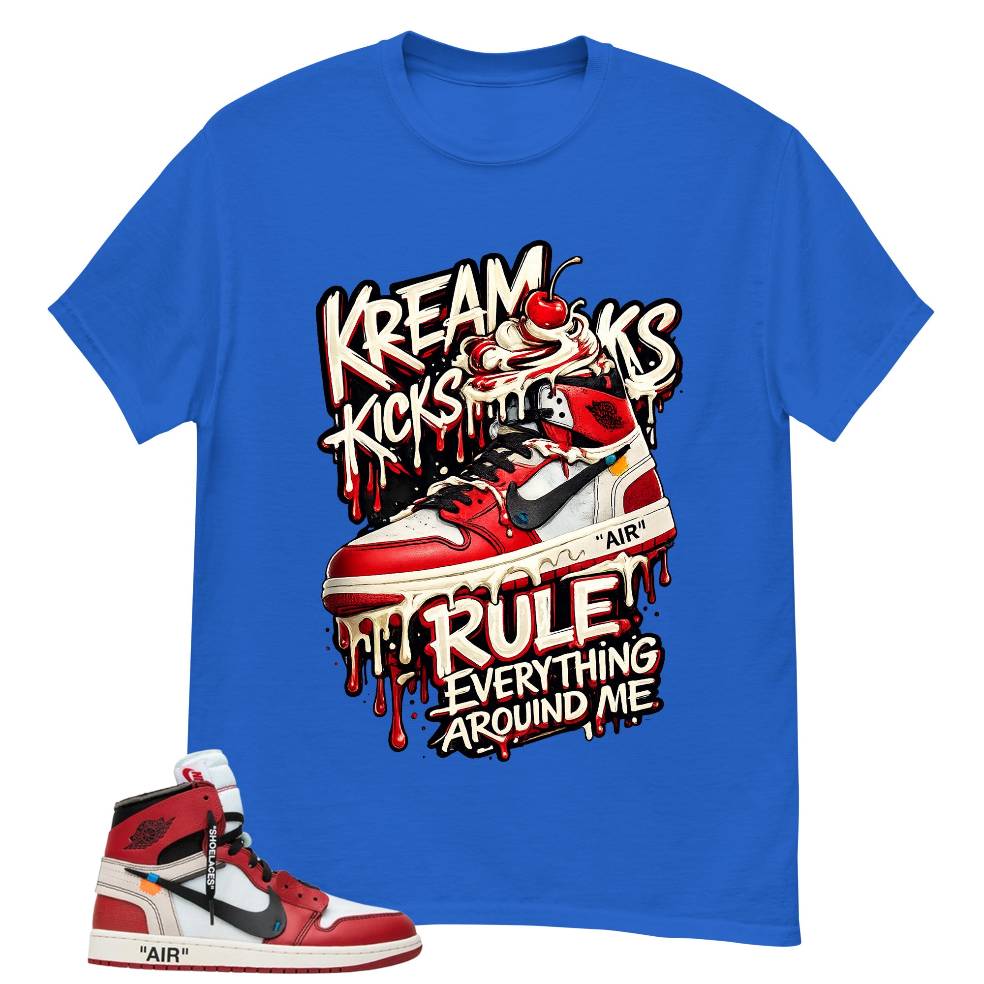 Red Off White Chicago 1s Shirt Kream Kicks Graphic