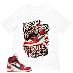 Red Off White Chicago 1s Shirt Kream Kicks Graphic
