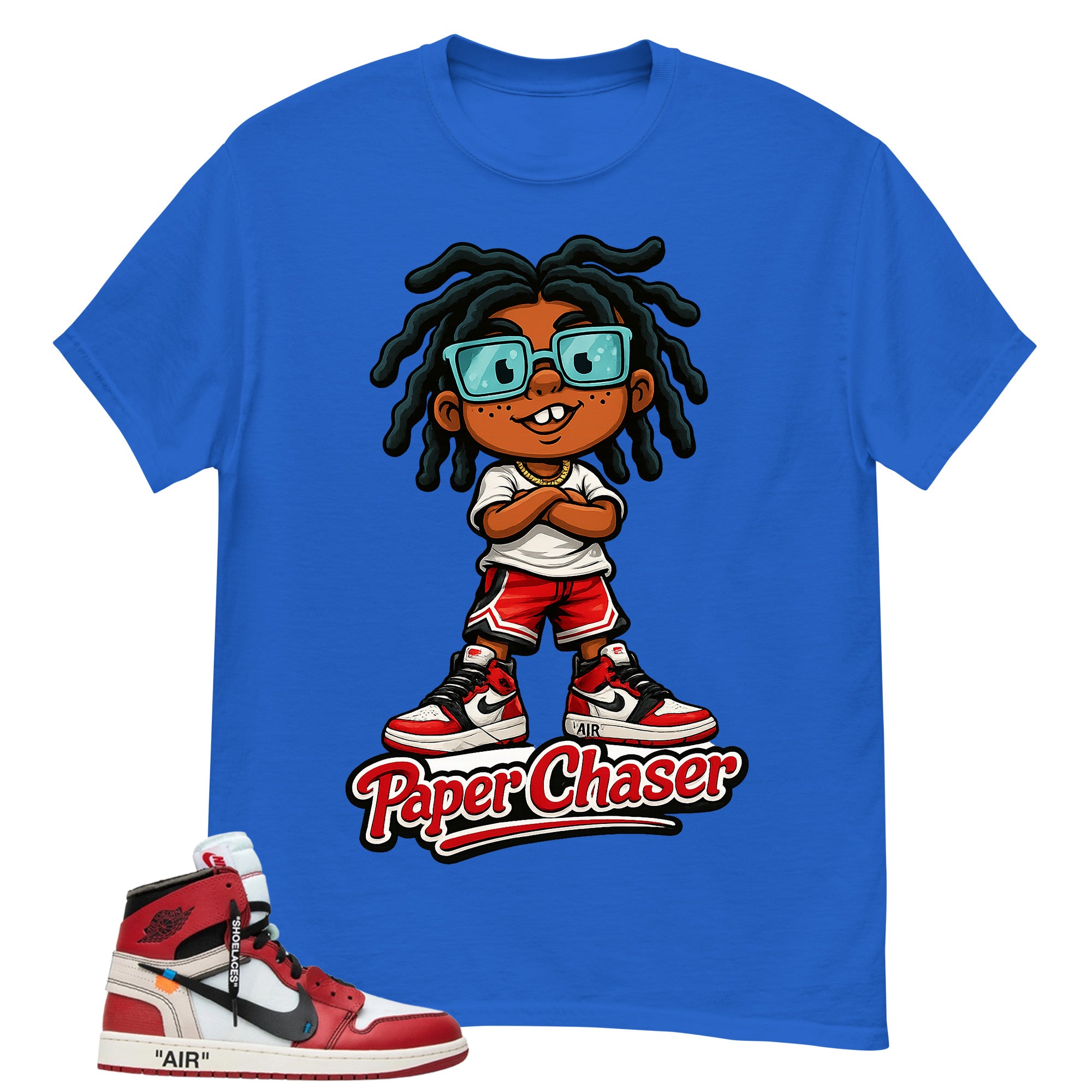 Red Off White Chicago 1s Shirt Paper Chaser Graphic