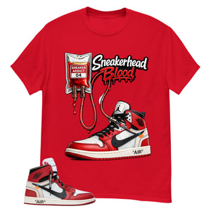 Red Off White Chicago 1s Shirt Sneakerhead Blood Graphic