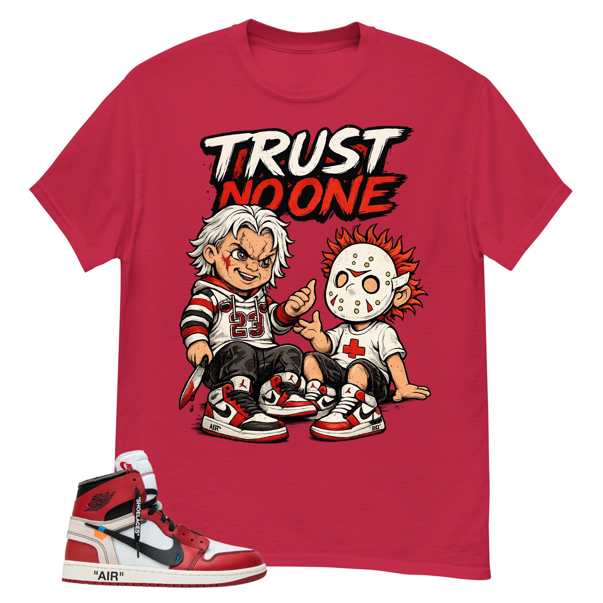 Red Off White Chicago 1s Shirt Trust None Graphic