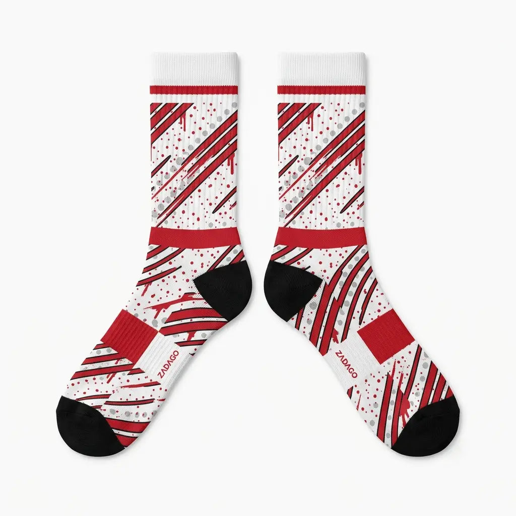Red Oreo Socks – Air Jordan 6 Retro Inspired Mid-Calf Unisex Crew Socks