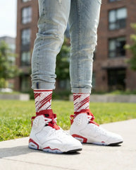 Red Oreo Socks – Air Jordan 6 Retro Inspired Mid-Calf Unisex Crew Socks