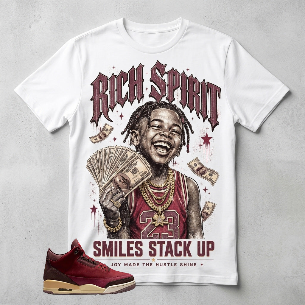 Rich Spirit Graphic Tee - Shirt To Match Air Jordan 3 Bin23