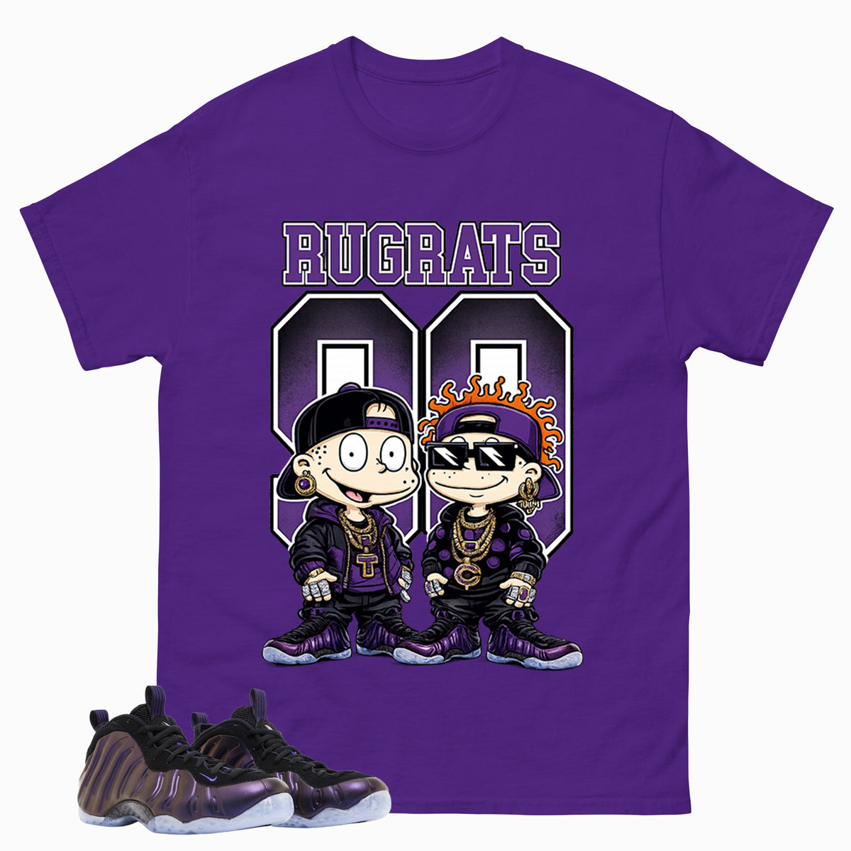 Rugrats Graphic Tee, Shirt to Match Air Foamposite One Eggplant, Air Foamposite Unisex Purple Shirt