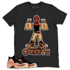 Runnin The Street Graphic Tee, Shirt to Match Air Foamposite One Copper, Air Foamposite Unisex Black Shirt