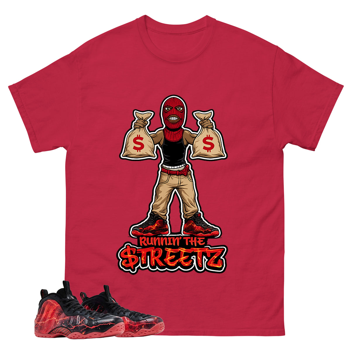 Runnin The Street Graphic Tee, Shirt to Match Air Foamposite Stranger Things, Air Foamposite Unisex Blue Shirt