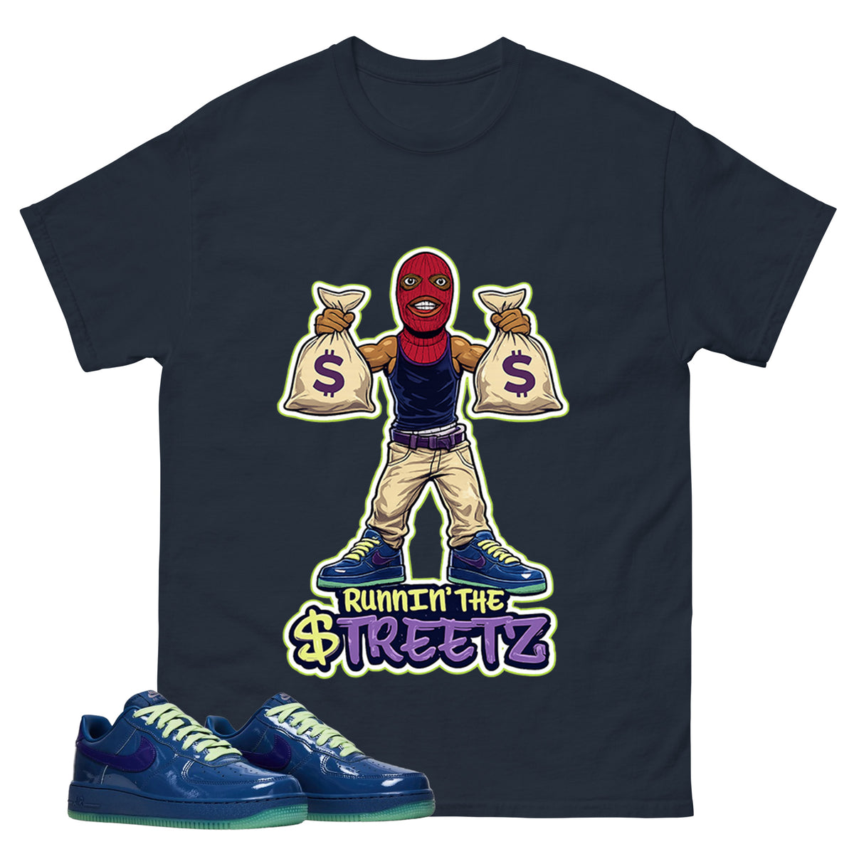 Runnin The Street Graphic Tee, Shirt to Match Air Force 1 Mystic Navy, Air Force 1 Unisex Shirt