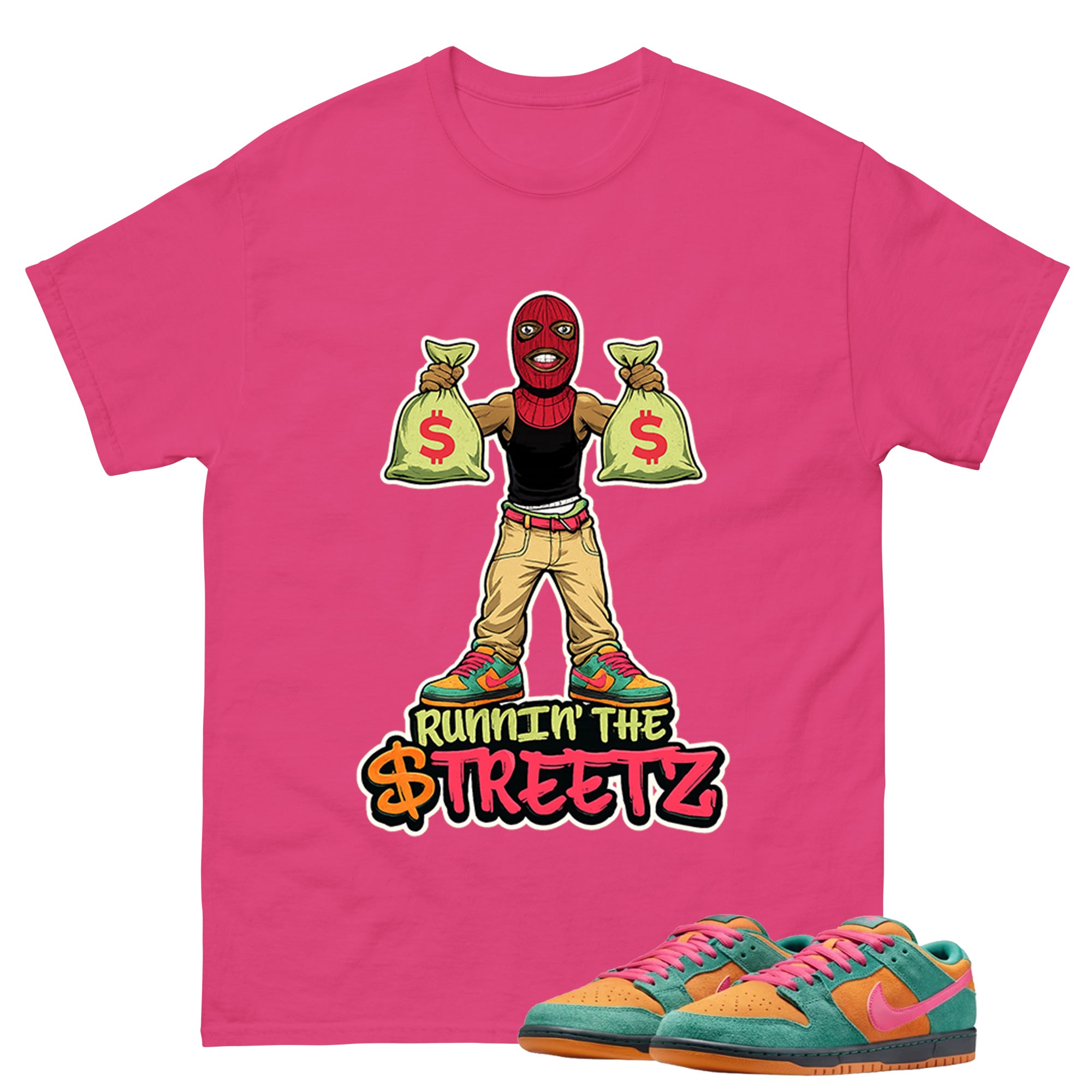 Runnin The Street Graphic Tee, Shirt to Match SB Dunk Green Noise, SB Dunk Green Noise Watermelon Unisex Shirt