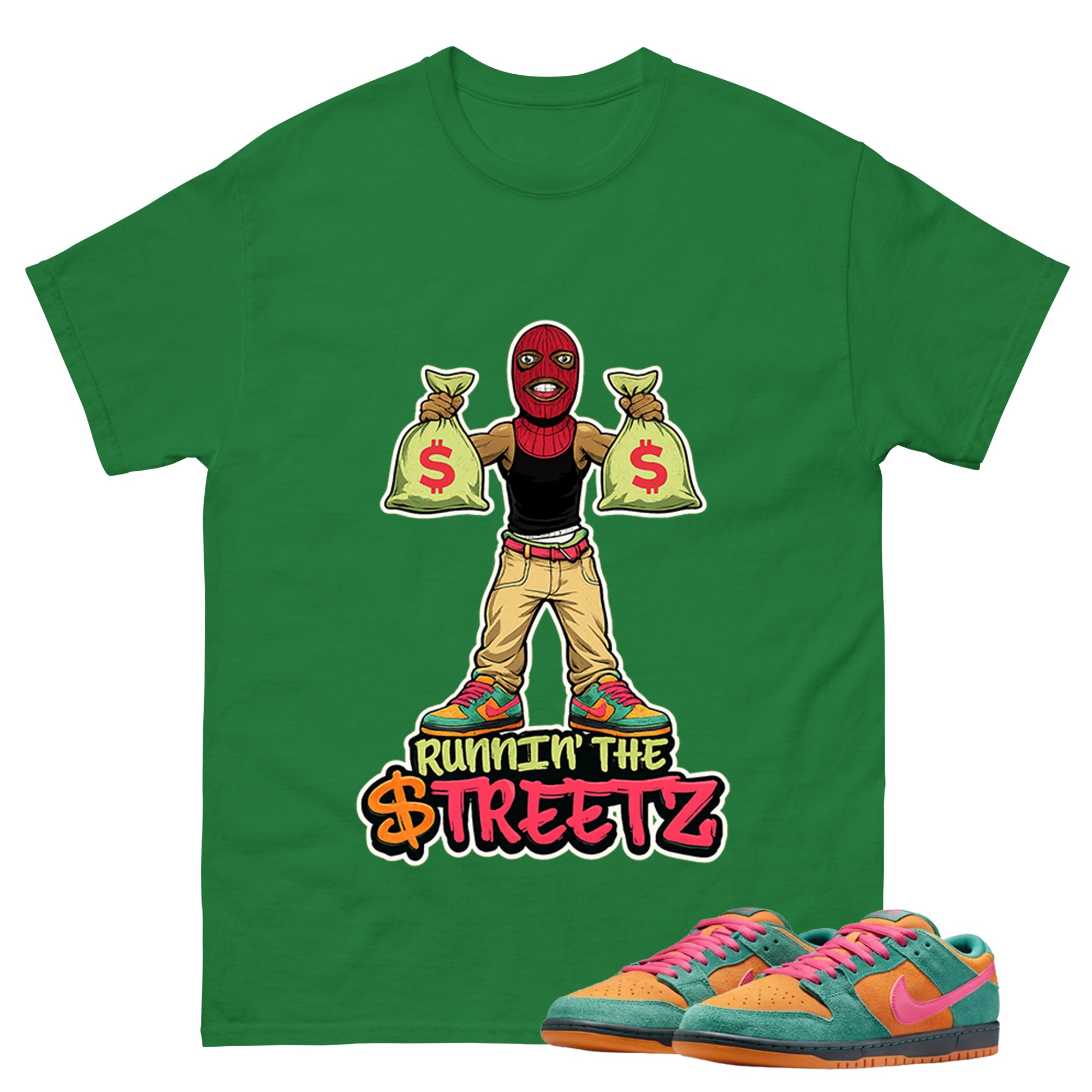 Runnin The Street Graphic Tee, Shirt to Match SB Dunk Green Noise, SB Dunk Green Noise Watermelon Unisex Shirt