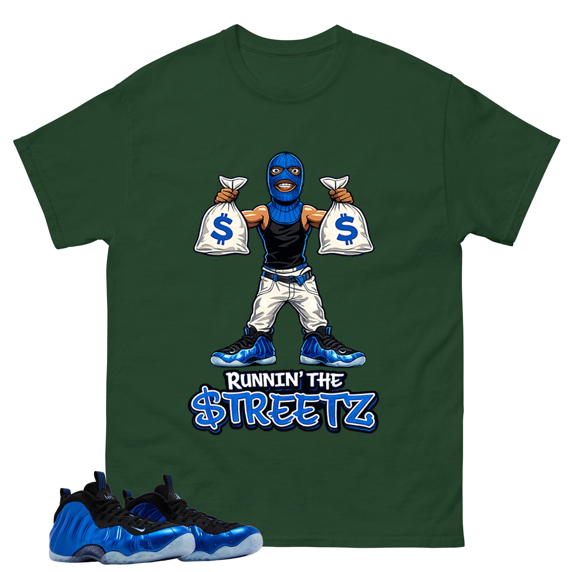 Runnin The Street Shirt - Match Air Foamposite One Royal