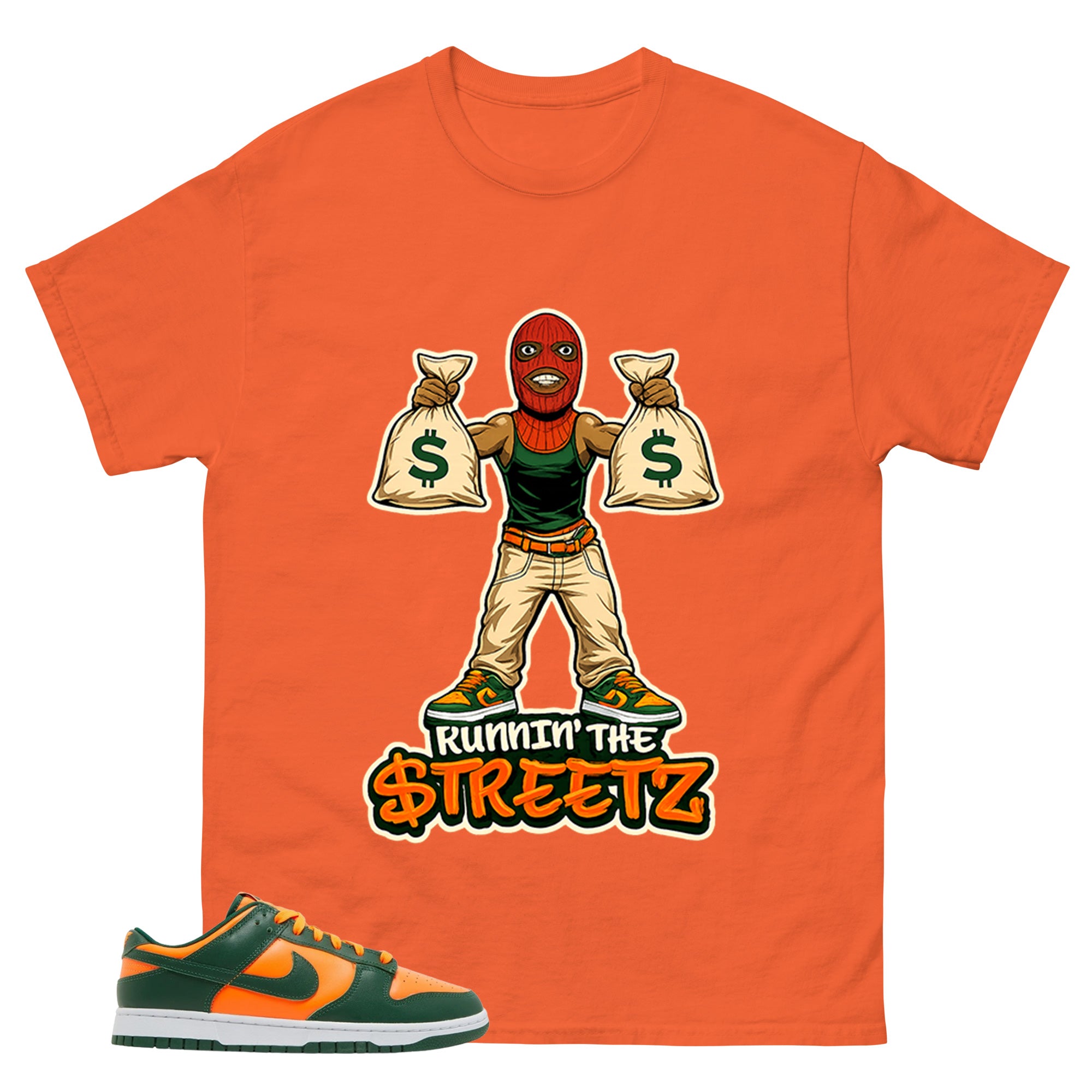 Runnin The Street Shirt - Match Green Dunk Low Miami Hurricanes
