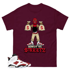 Runnin The Street Shirt - Match White Air Jordan 6 Carmine