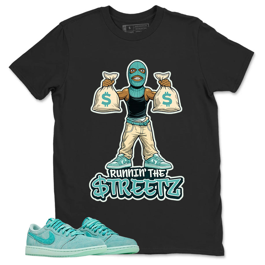Runnin The Street Shirt - Match Womens Air Jordan 1 Washed Teal
