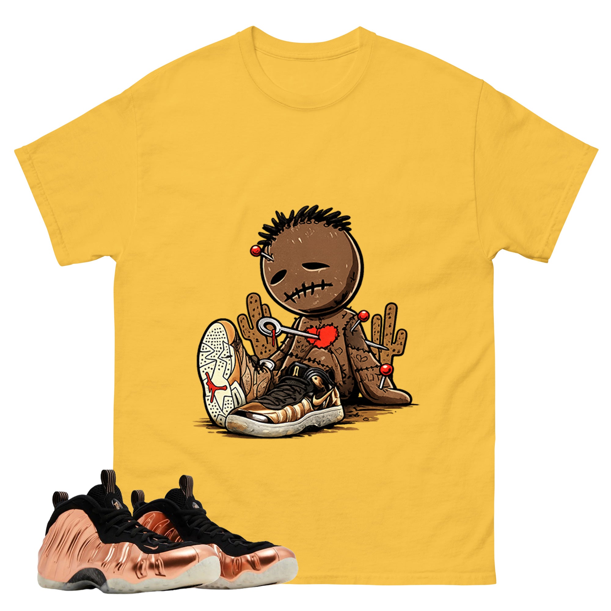 Sad Voodoo Graphic Tee, Shirt to Match Air Foamposite One Copper, Air Foamposite Unisex Black Shirt