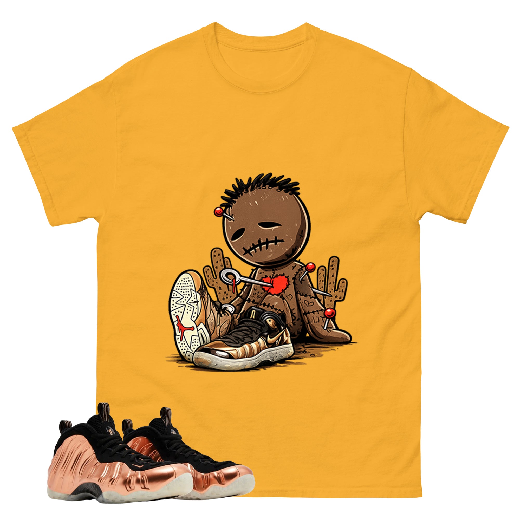 Sad Voodoo Graphic Tee, Shirt to Match Air Foamposite One Copper, Air Foamposite Unisex Black Shirt