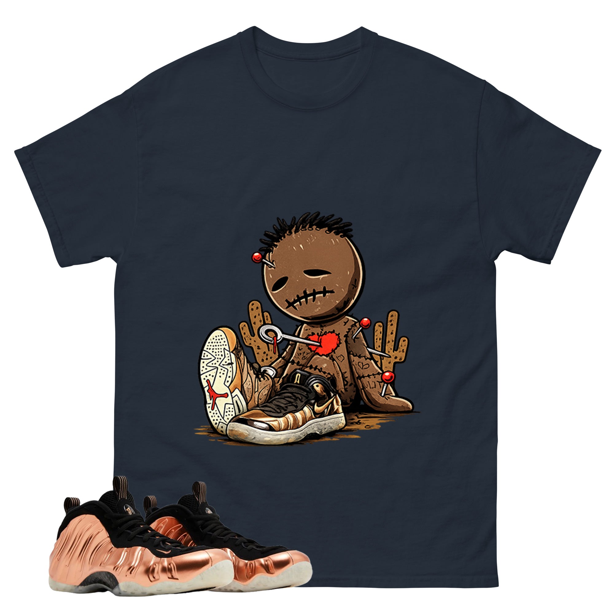 Sad Voodoo Graphic Tee, Shirt to Match Air Foamposite One Copper, Air Foamposite Unisex Black Shirt