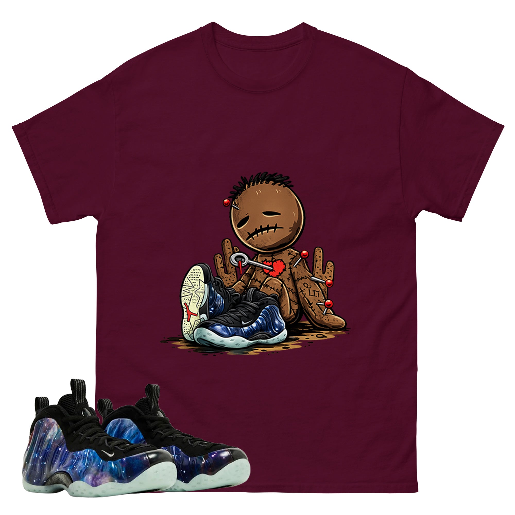 Sad Voodoo Graphic Tee, Shirt to Match Air Foamposite One Galaxy, Air Foamposite Unisex Black Shirt