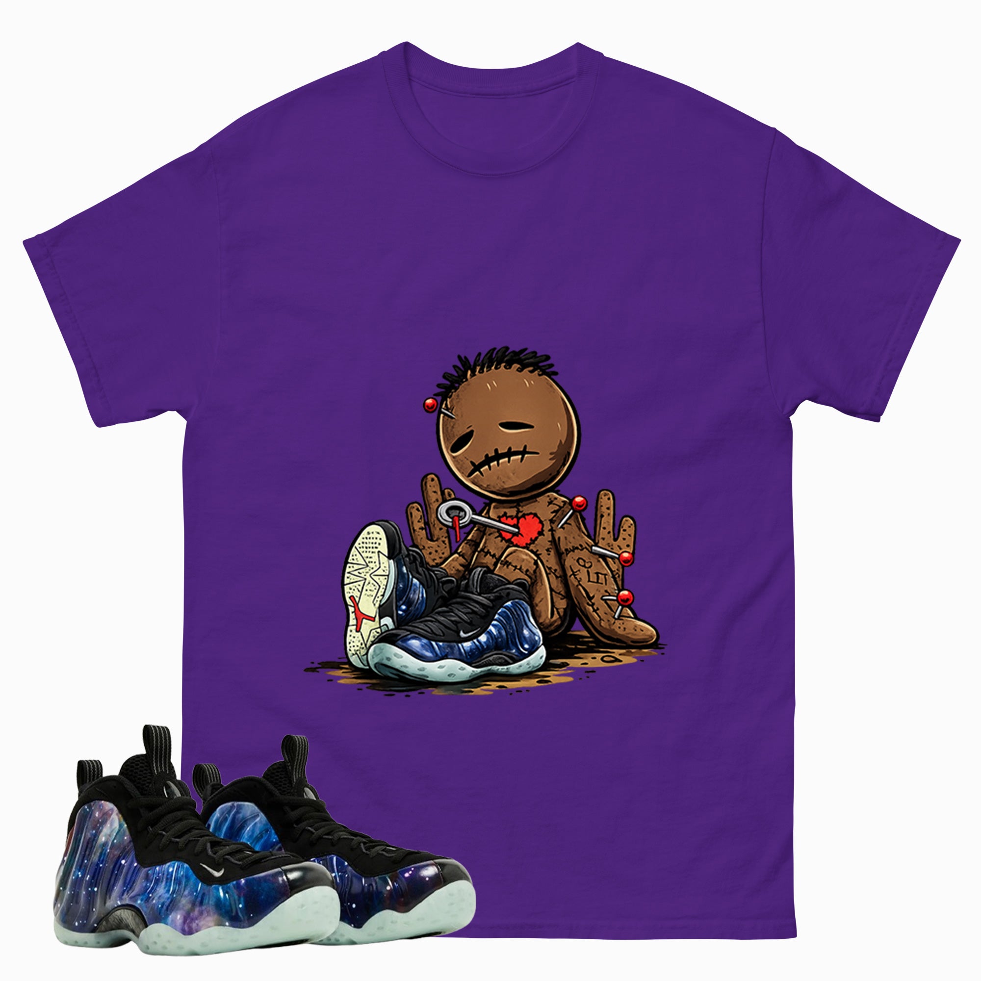 Sad Voodoo Graphic Tee, Shirt to Match Air Foamposite One Galaxy, Air Foamposite Unisex Black Shirt